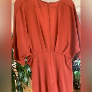 ASOS DESIGN batwing plunge jumpsuit in rust